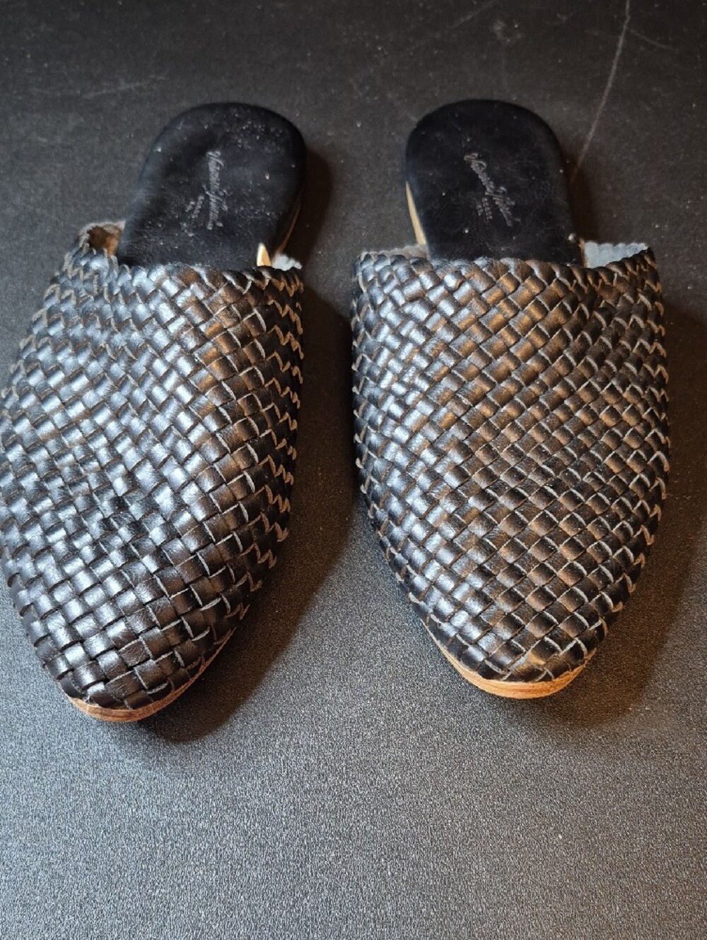 Universal Thread Woven Mules - Black Raffia Look